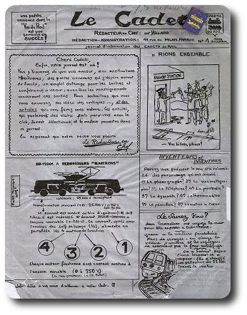 La Une de la revue des Cadets du Rail et première expérience journalistique pour Michel Chevalet dans le domaine des chemins de fer. Depuis, il a parcouru un long chemin... (1959)