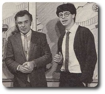 Michel Chevalet en compagnie de Denis Vincenti sur le plateau de Météo Première en 1983 Michel Chevalet en compagnie de Denis Vincenti sur le plateau de Météo Première en 1983